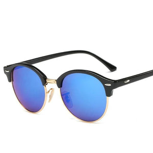 RoundCharm Sunglasses - Black / Blue